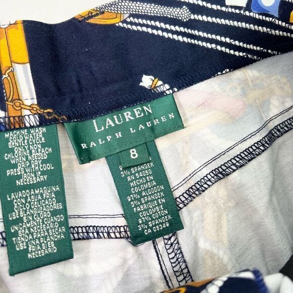 Lauren Ralph Lauren Pants Womens 8 Nautical Rope Coastal ankle preppy straight - Picture 4 of 11